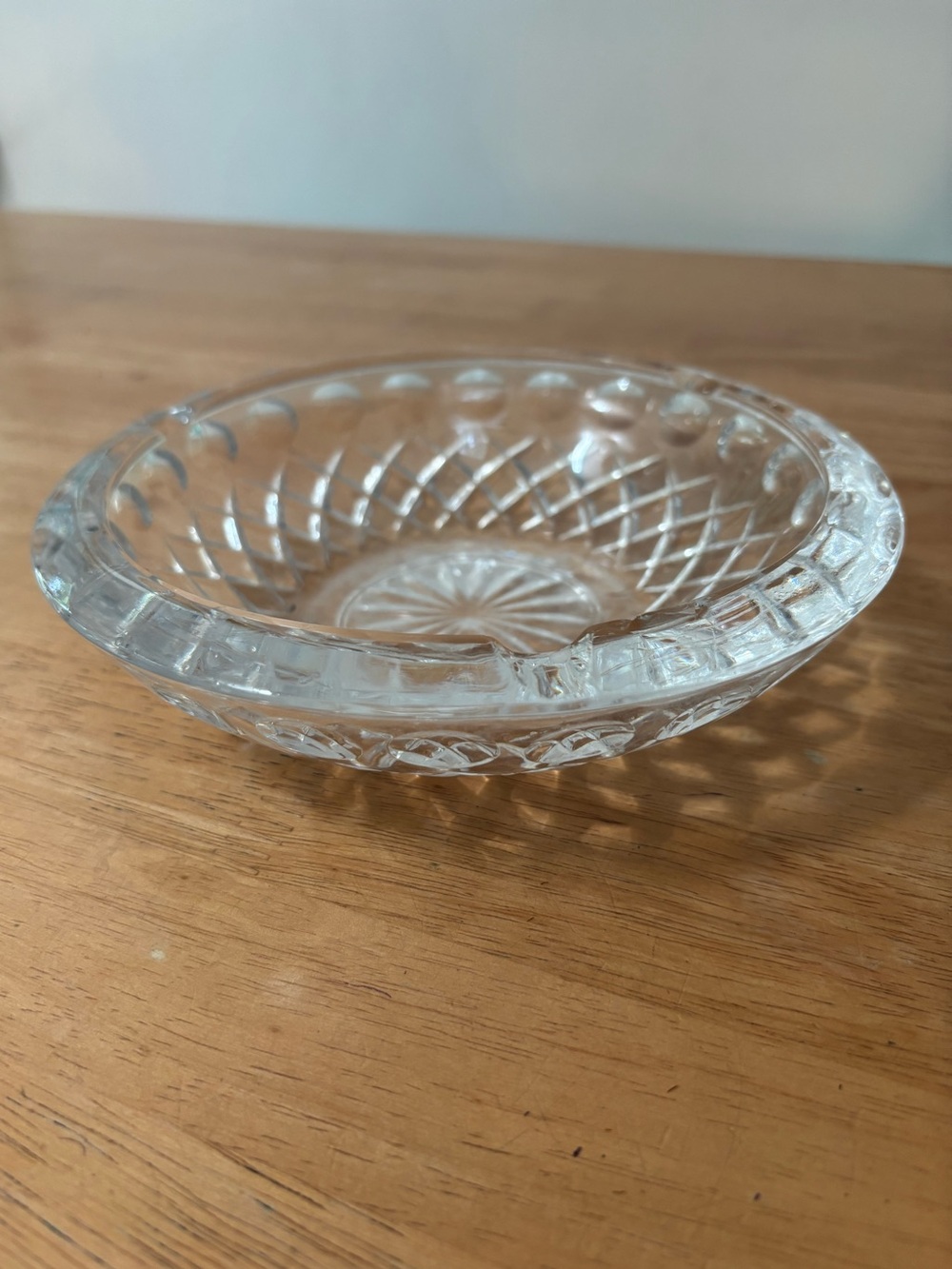 Vintage 1984 7” lead crystal ashtray by Princess House Royal Highlights #868
